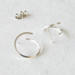 Load image into Gallery viewer, Silver hoop curl earrings