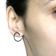Load image into Gallery viewer, Silver hoop curl earrings