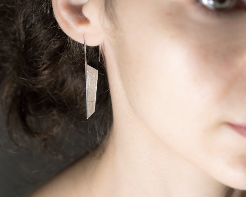 Edgy Cuban Silver Earrings 