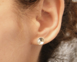 Bowl studs, concave earrings