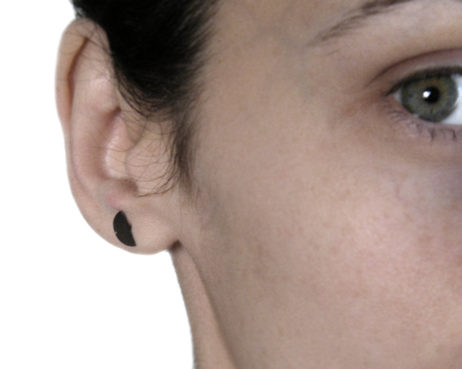 Half circle stud earrings