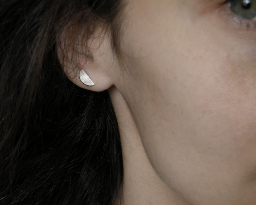 Half circle stud earrings