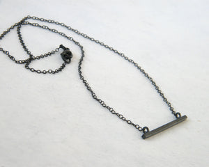 Silver bar minimalist necklace