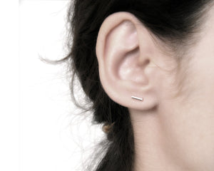 Short bar stud earrings