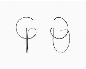 Thin double hoops earrings