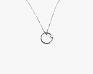 Zircon circle necklace