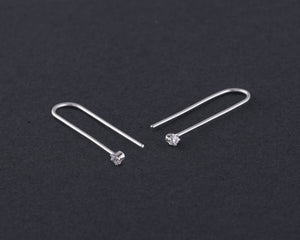 Zircon dangling earrings