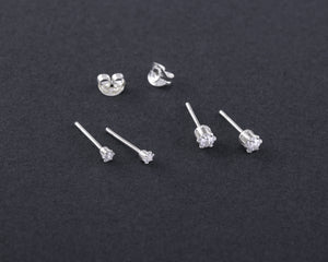 Zircon silver studs