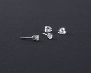 Zircon silver studs