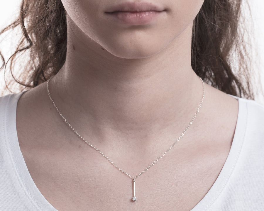 Zircon stick necklace