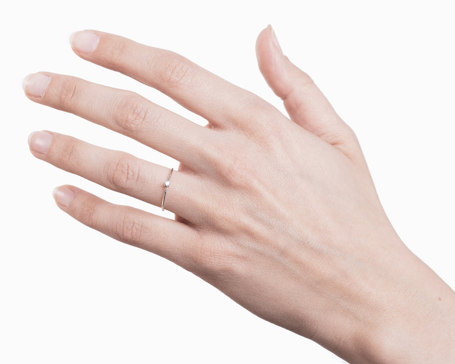 Dainty zircon ring